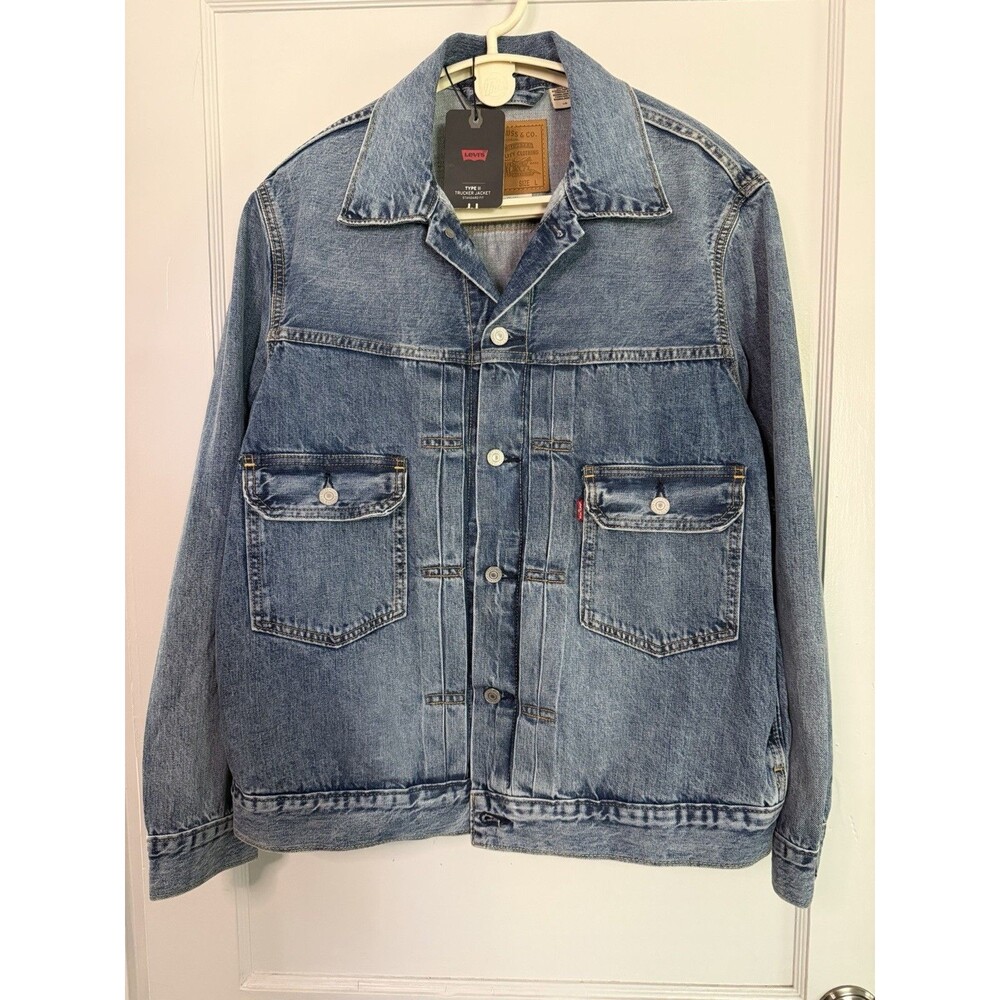 Levi’s Type II Selvedge Big E Trucker Jacket Large Blue Denim Relaxed NWT IREG